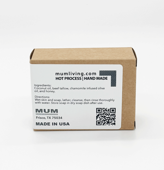 Chamomile Honey Texas Cut Bar Soap (Beef Tallow)