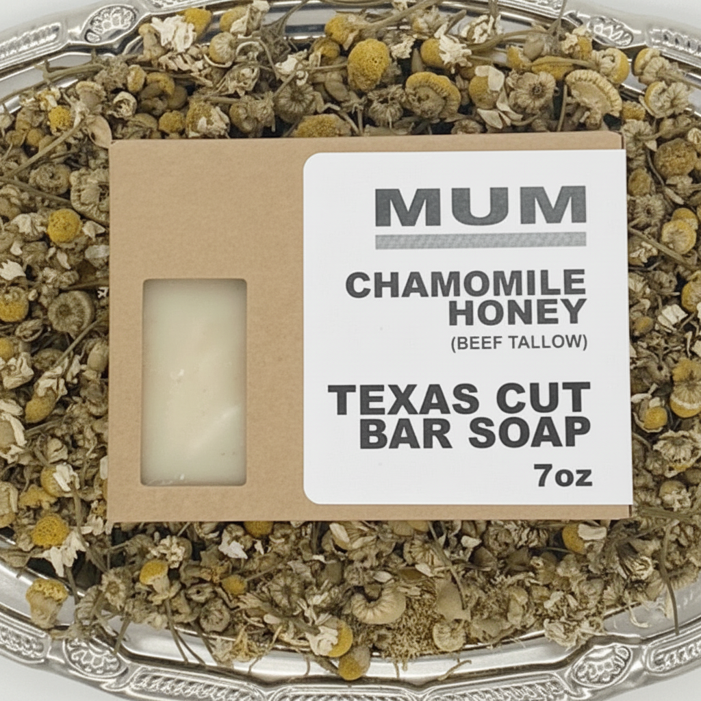Chamomile Honey Texas Cut Bar Soap (Beef Tallow)