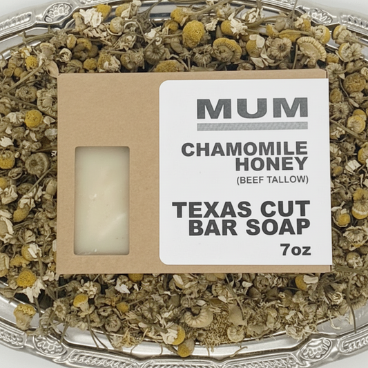 Chamomile Honey Texas Cut Bar Soap (Beef Tallow)